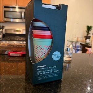 2020 Starbucks  Reusable Candy Cane Hot Cups Set